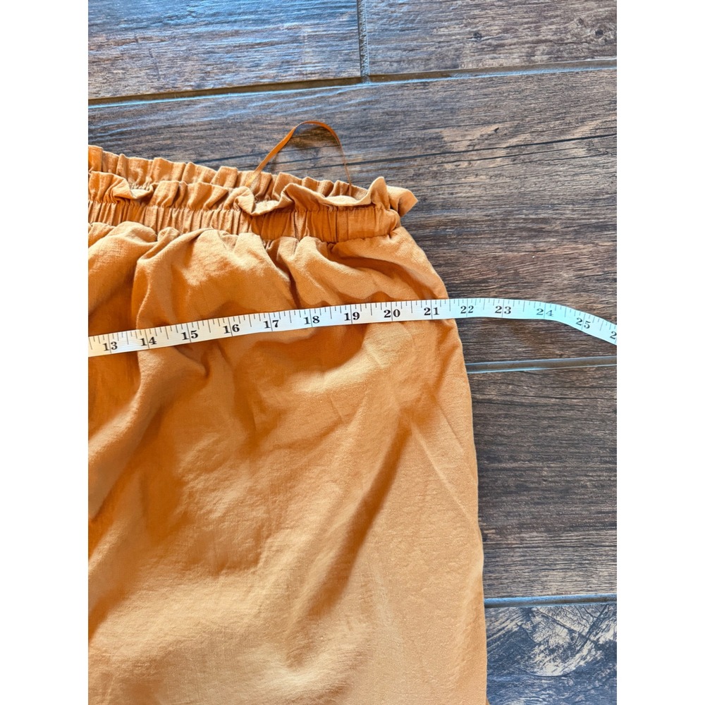Evereve Womens One Shoulder Puff Sleeve Blouse Camel Tan Top - Picture 3 of 6